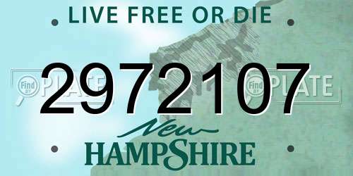 2972107 New Hampshire License Plate
