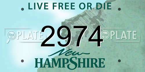 2974 New Hampshire License Plate