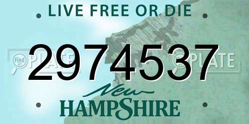 2974537 New Hampshire License Plate