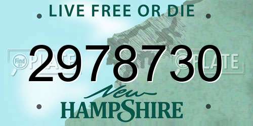2978730 New Hampshire License Plate