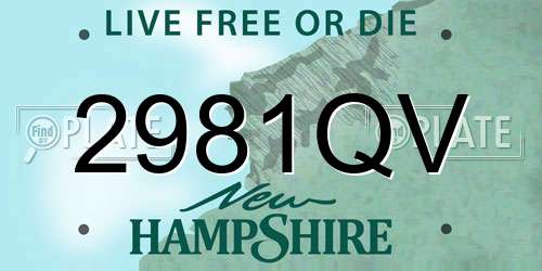 2981QV New Hampshire License Plate
