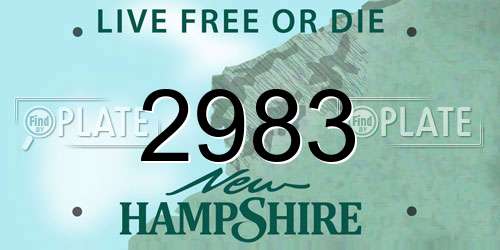 2983 New Hampshire License Plate