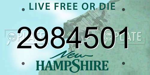 2984501 New Hampshire License Plate