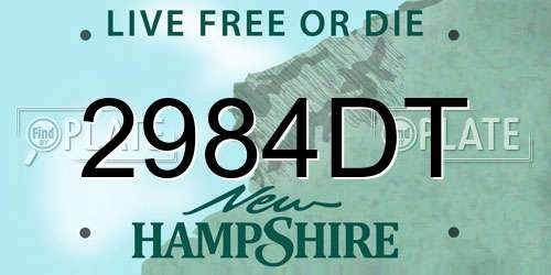2984DT New Hampshire License Plate