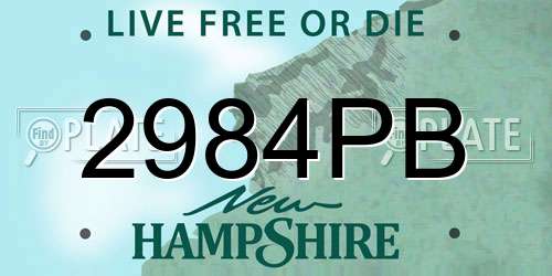 2984PB New Hampshire License Plate