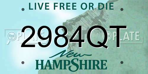 2984QT New Hampshire License Plate