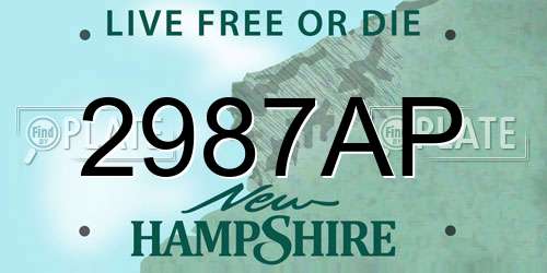 2987AP New Hampshire License Plate