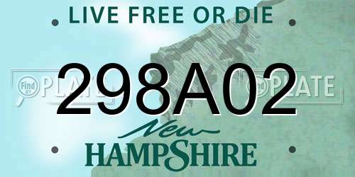 298A02 New Hampshire License Plate