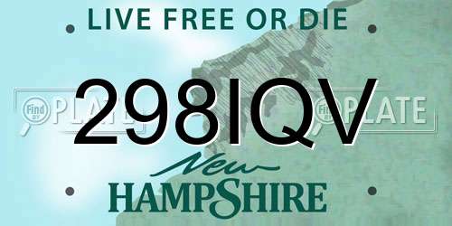 298IQV New Hampshire License Plate