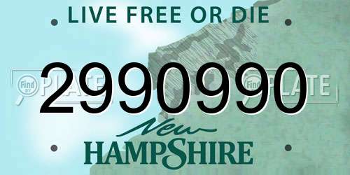 2990990 New Hampshire License Plate