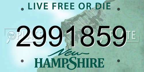 2991859 New Hampshire License Plate