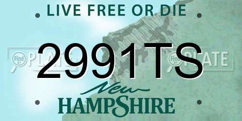 2991TS New Hampshire License Plate