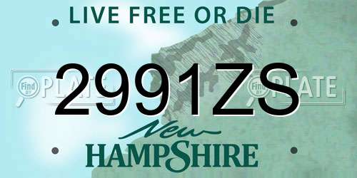 2991ZS New Hampshire License Plate