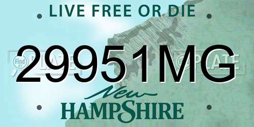 29951MG New Hampshire License Plate