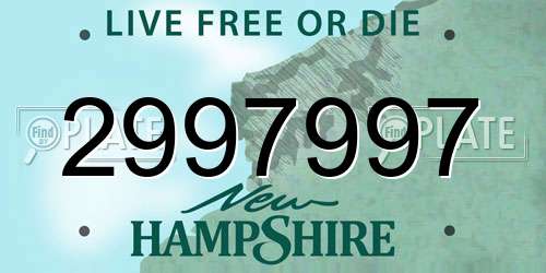 2997997 New Hampshire License Plate