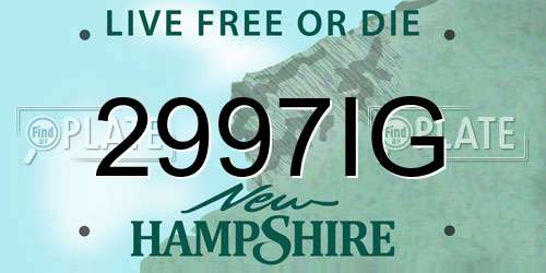 2997IG New Hampshire License Plate