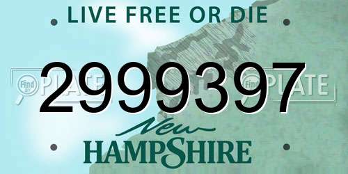 2999397 New Hampshire License Plate
