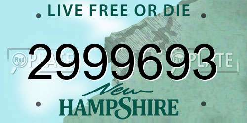 2999693 New Hampshire License Plate