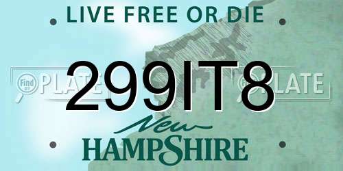 299IT8 New Hampshire License Plate