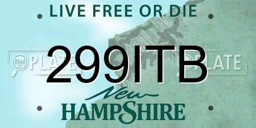 299ITB New Hampshire License Plate