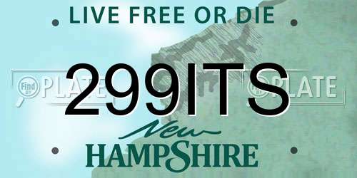 299ITS New Hampshire License Plate