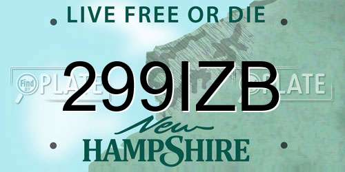 299IZB New Hampshire License Plate