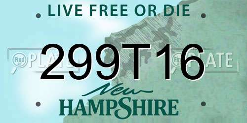 299T16 New Hampshire License Plate