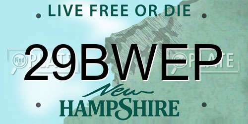 29BWEP New Hampshire License Plate