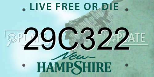 29C322 New Hampshire License Plate