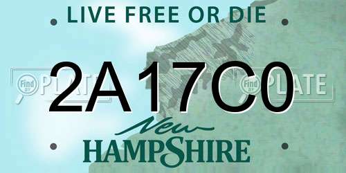 2A17C0 New Hampshire License Plate