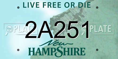 2A251 New Hampshire License Plate