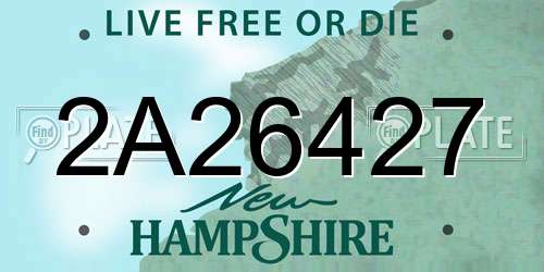 2A26427 New Hampshire License Plate