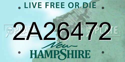 2A26472 New Hampshire License Plate