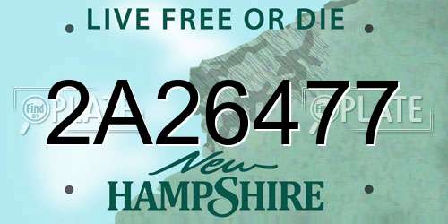 2A26477 New Hampshire License Plate
