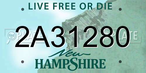 2A31280 New Hampshire License Plate
