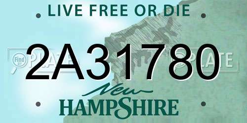 2A31780 New Hampshire License Plate