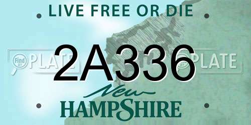 2A336 New Hampshire License Plate