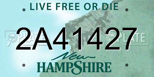 2A41427 New Hampshire License Plate