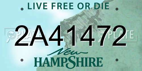 2A41472 New Hampshire License Plate