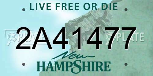 2A41477 New Hampshire License Plate
