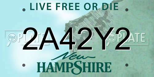 2A42Y2 New Hampshire License Plate