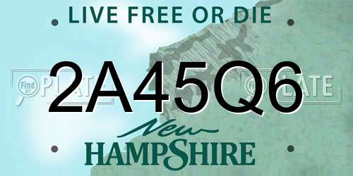 2A45Q6 New Hampshire License Plate