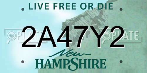 2A47Y2 New Hampshire License Plate