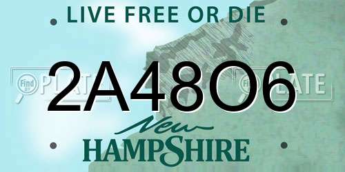 2A48O6 New Hampshire License Plate