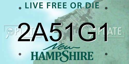 2A51G1 New Hampshire License Plate