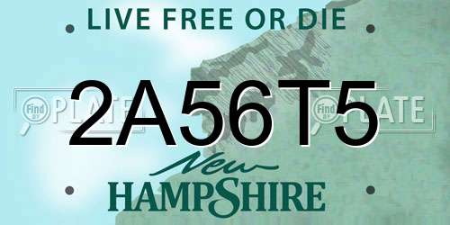 2A56T5 New Hampshire License Plate