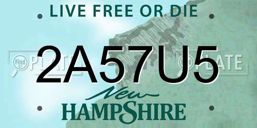 2A57U5 New Hampshire License Plate