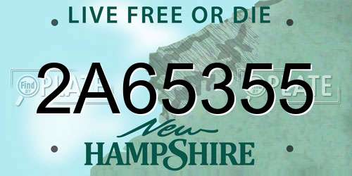 2A65355 New Hampshire License Plate
