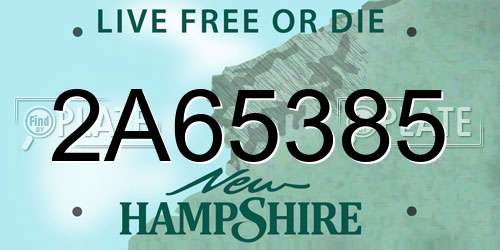 2A65385 New Hampshire License Plate