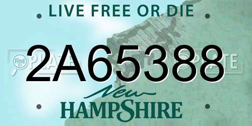 2A65388 New Hampshire License Plate